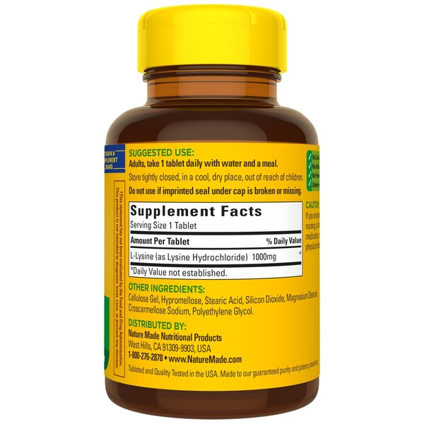 Nature Made L-Lysine 1000 mg Tablets, 60 CT