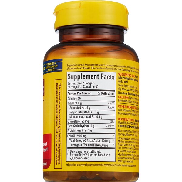 Nature Made Burp Less Fish Oil 1200 mg Softgels