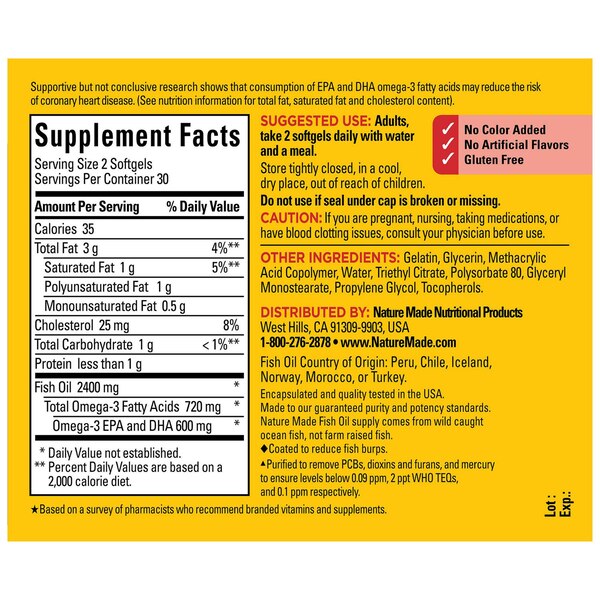 Nature Made Burp Less Fish Oil 1200 mg Softgels