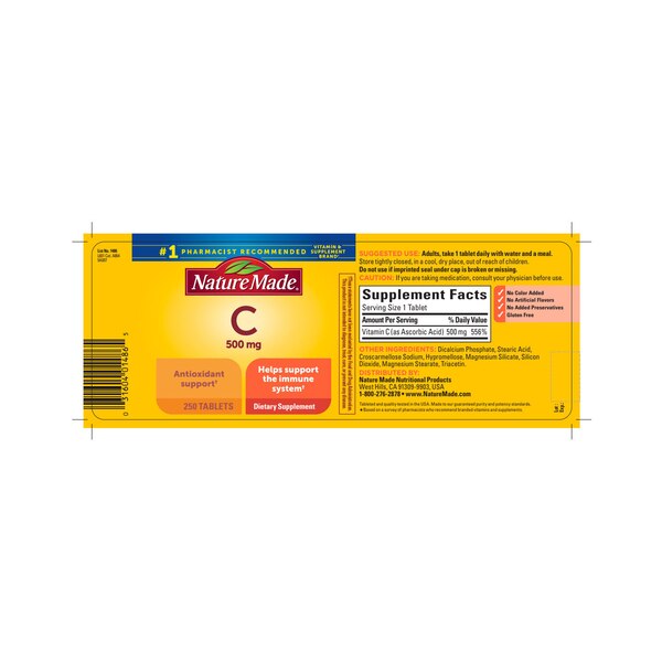 Nature Made Vitamin C Tablets 500mg