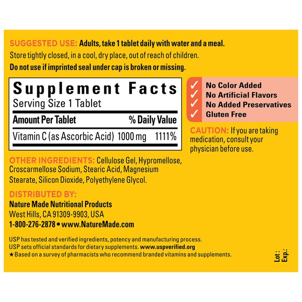 Nature Made Vitamin C Tablets 1000mg