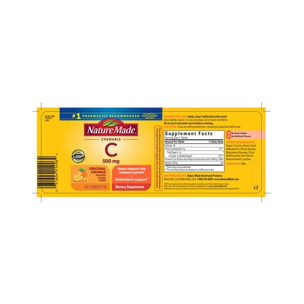 Nature Made Vitamin C Chewable Tablets 500mg