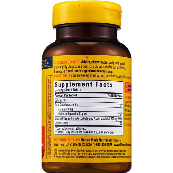 Nature Made Vitamin C Chewable Tablets 500mg