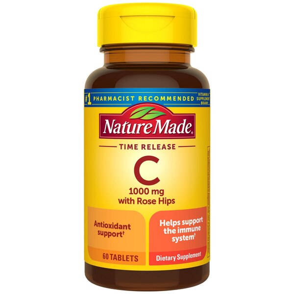 Nature Made - Vitamina C de 1000 mg en tabletas de liberación gradual con rosa silvestre, 60 u.