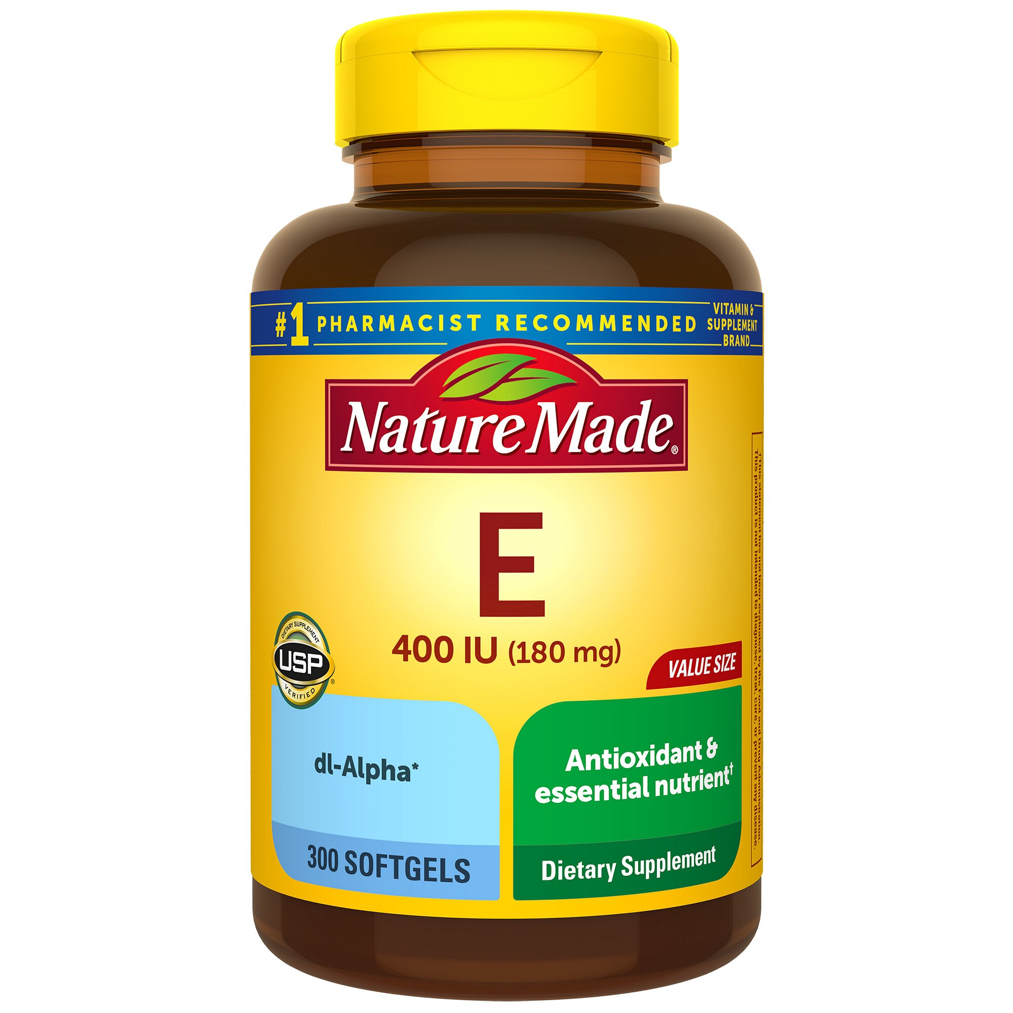 Nature Made Vitamin E 180 mg (400 IU) dl-Alpha Antioxidant Support Softgels, 300 CT