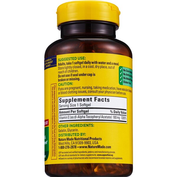 Nature Made - Vitamina E en cápsulas blandas, 180 mg (400 IU) dl-Alpha, 300 u.