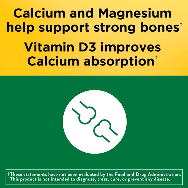 Nature Made Calcium Magnesium Zinc with Vitamin D3, Calcium Supplement for Bone Support, 300 Tablets