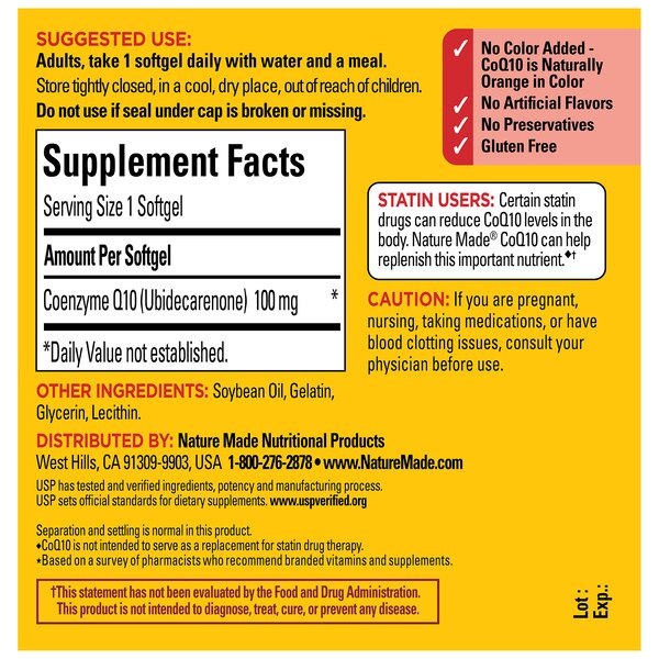 Nature Made CoQ10 Softgels, 100 mg, 40 CT