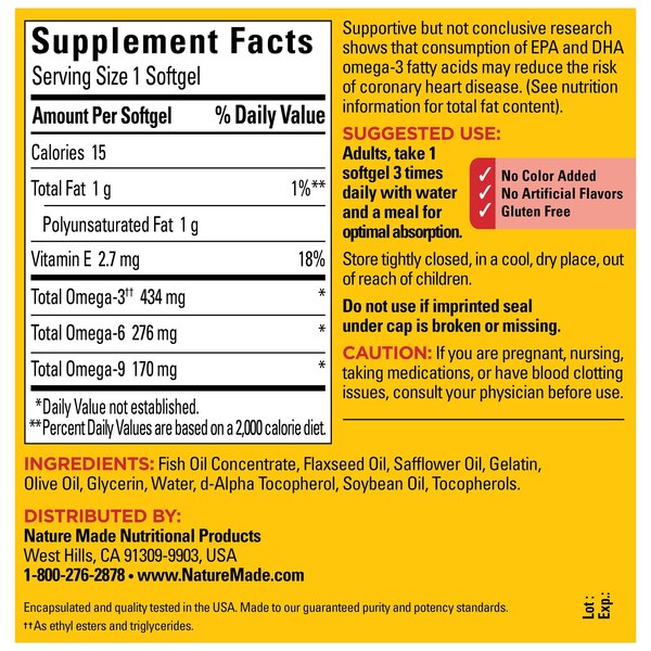 Nature Made Triple Omega 3-6-9 Softgels, 150 CT