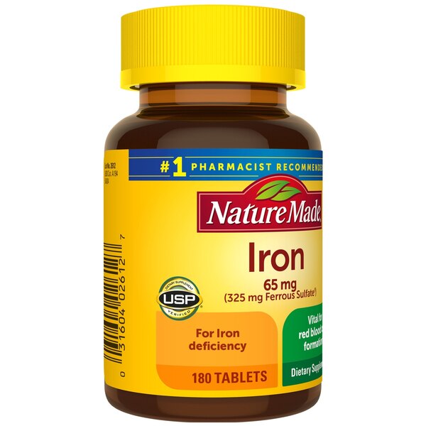 Nature Made Iron (from Ferrous Sulfate) Tablets 65 mg, 180CT