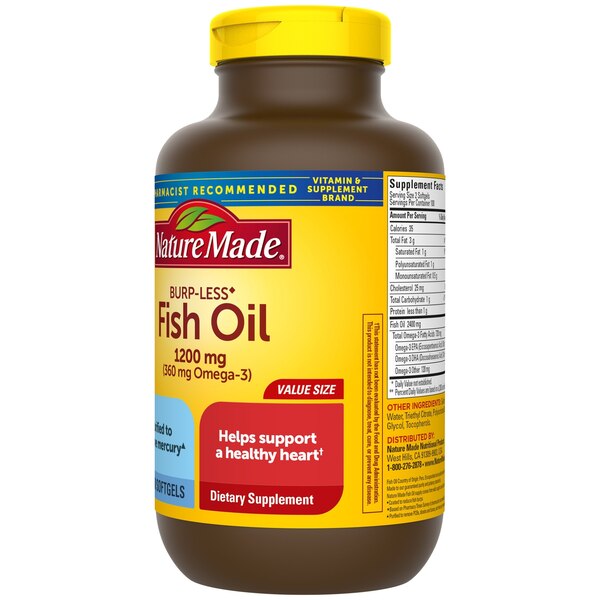 Nature Made Burp Less Fish Oil 1200 mg Softgels