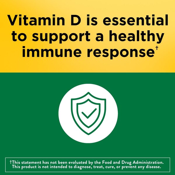 Nature Made Vitamin D3 1000 IU (25 mcg), Bone Health and Immune Support Softgels, 180 CT