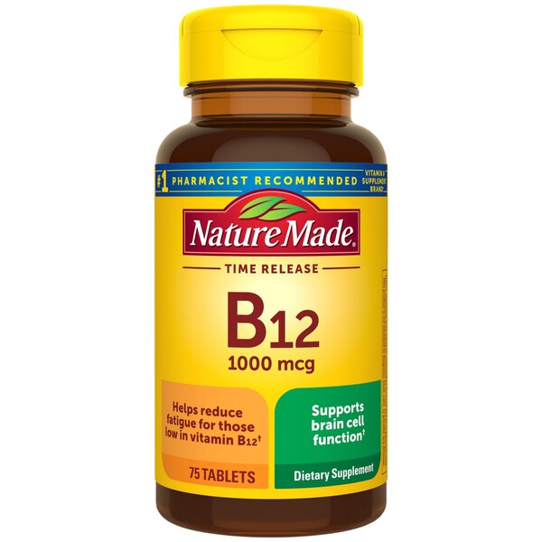 Nature Made Vitamin B12 1000 mcg, Energy Metabolism Support, B12 Vitamin Time Release Tablets, 75 CT