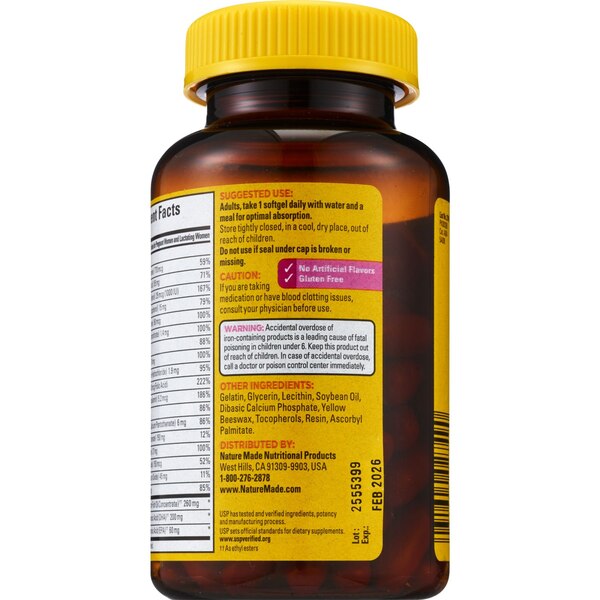 Nature Made Prenatal with Folic Acid + DHA, Prenatal Vitamin and Mineral Supplement Softgels, 90 CT