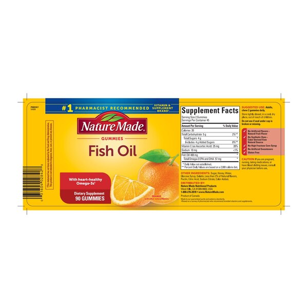 Nature Made Fish Oil Gummies with Omega 3s, 90 CT