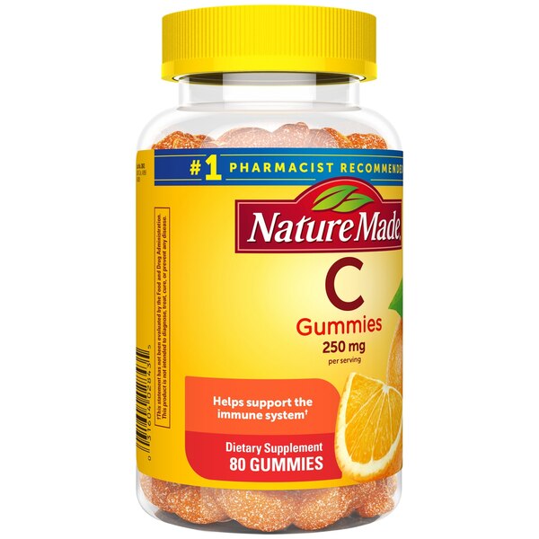 Nature Made Vitamin C 250mg Per Serving for Immune Support Vitamin Gummies, 80 CT