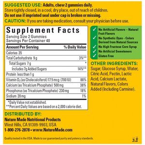 Nature Made Calcium 500 mg with Vitamin D3 Gummies, 80 CT