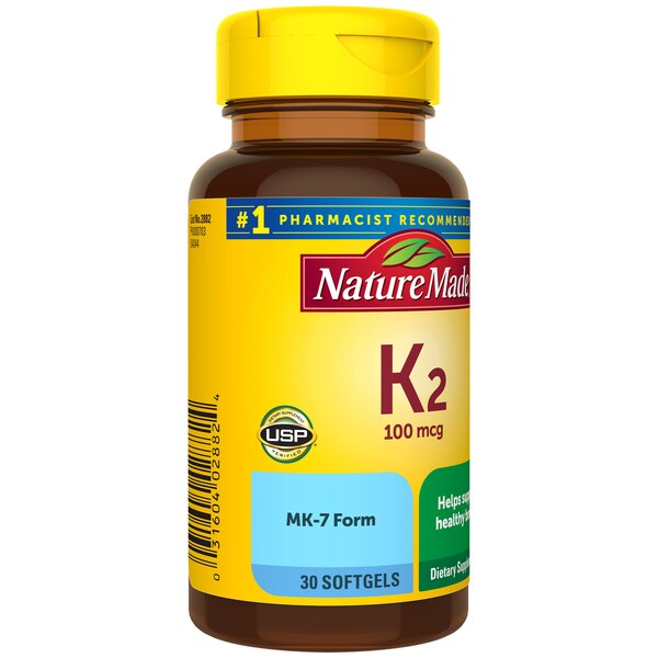 Nature Made Vitamin K2 100 mcg Softgels, 30 CT