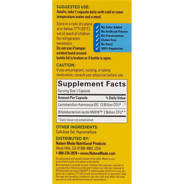 Nature Made Probiotic 15B CFU Capsule, 30 CT