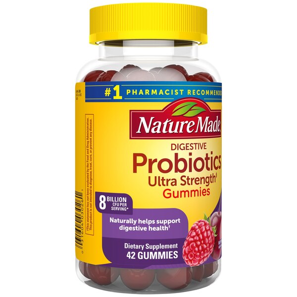 Nature Made Ultra Strength Digestive Probiotics for Women and Men, Probiotic Gummies, 42 CT