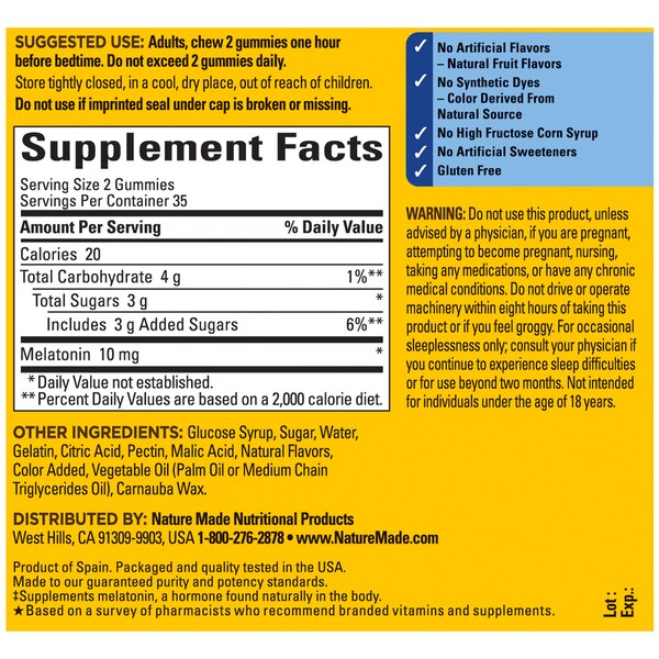 Nature Made Melatonin 10mg Gummies