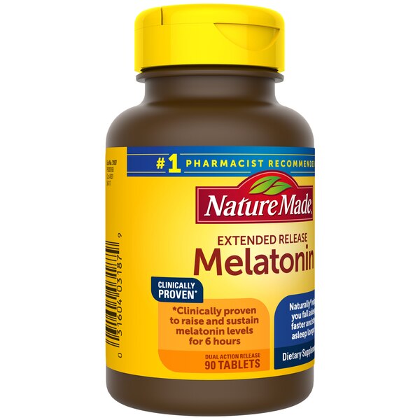 Nature Made Melatonin 4mg Extended Release Tablets, 100% Drug Free Sleep Aid for Adults, 90 CT