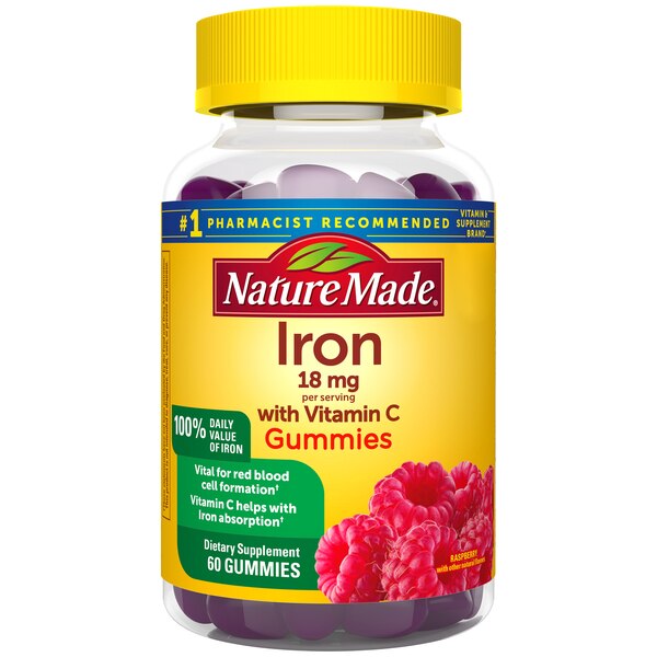 Nature Made - Hierro en gomitas de 18 mg con vitamina C, 60 u.