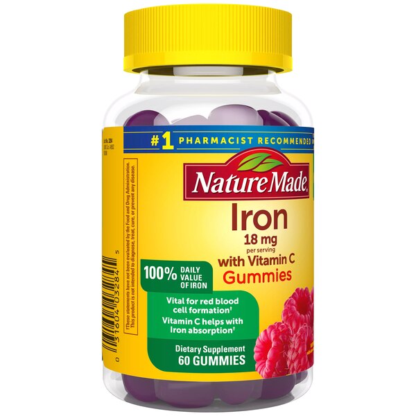 Nature Made - Hierro en gomitas de 18 mg con vitamina C, 60 u.