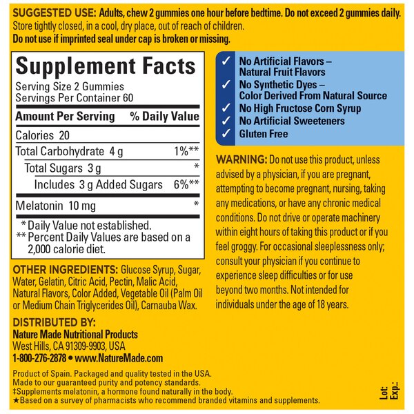 Nature Made Melatonin 10mg Gummies