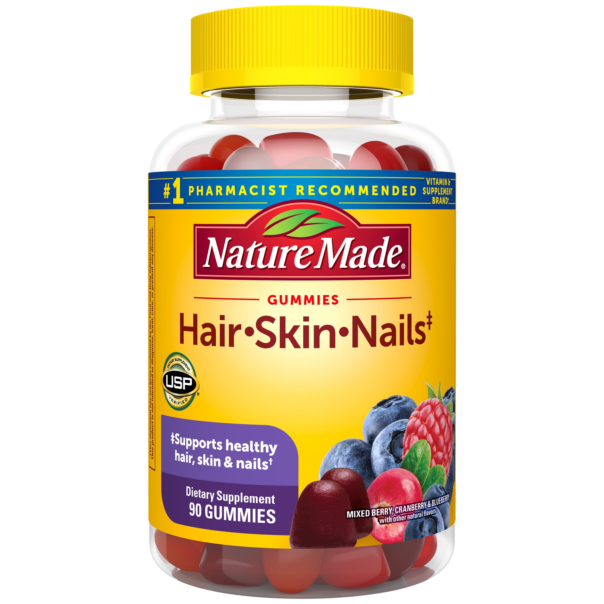Nature Made - Gomitas vitamínicas para el cabello, piel y uñas, para adultos, 90 u.