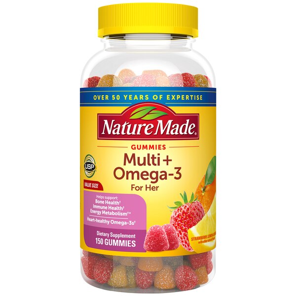 Nature Made Womens Multivitamin with Omega 3, Multivitamin Gummies for Women - Fruit Flavored, 150 CT