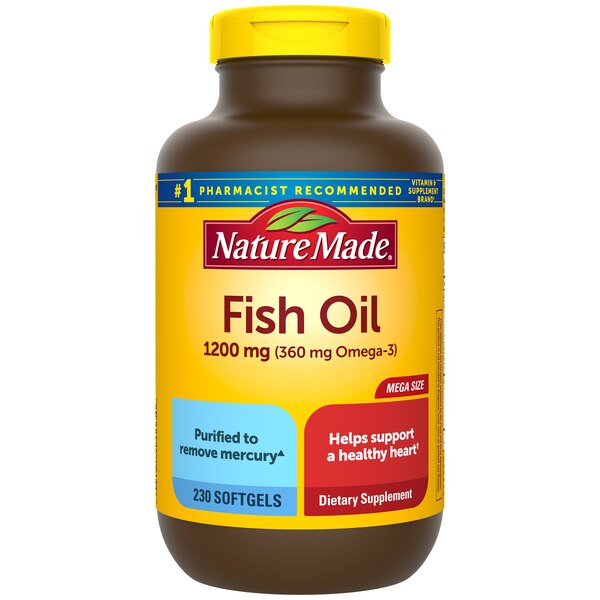 Nature Made Fish Oil Mega 1200 MG, Liquid Softgel, 230 CT