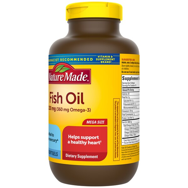 Nature Made Fish Oil Mega 1200 MG, Liquid Softgel, 230 CT