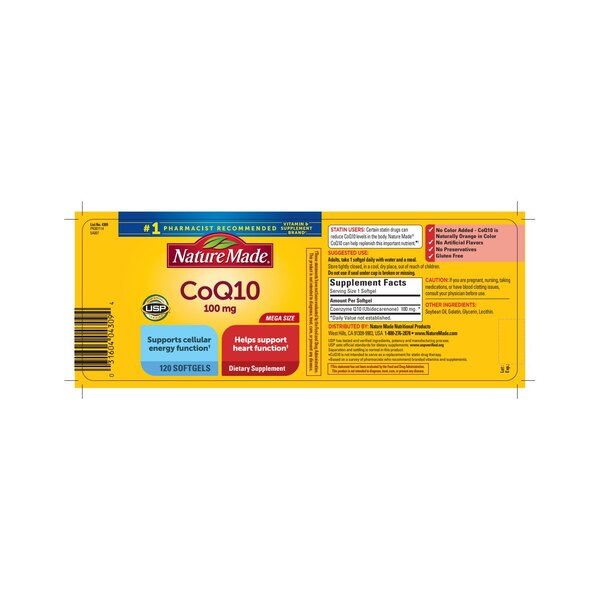 Nature Made CoQ10 100 mg Softgels, 120 CT