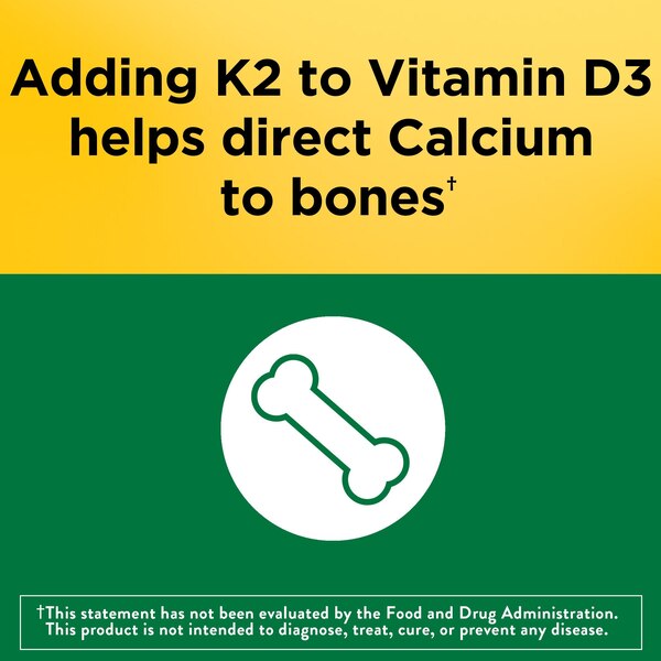 Nature Made Vitamin D3 + K2 Softgels, 30 CT
