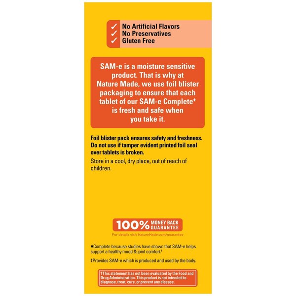 Nature Made SAM-e Complete 400 mg Tablets, 36 CT