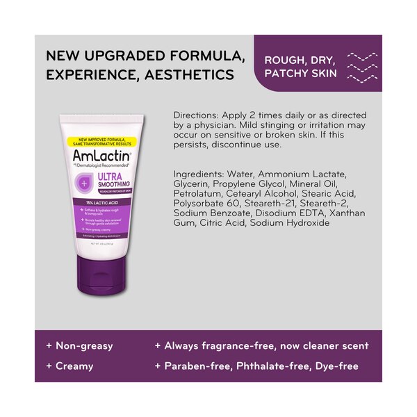 AmLactin Alpha-Hydroxy Therapy Ultra Smoothing Intensely Hydrating Cream
