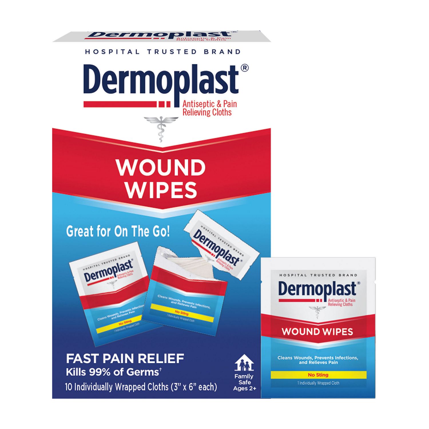 Dermoplast Wound Wipe, 10 CT