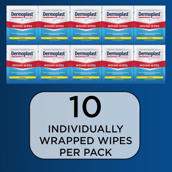 Dermoplast Wound Wipe, 10 CT