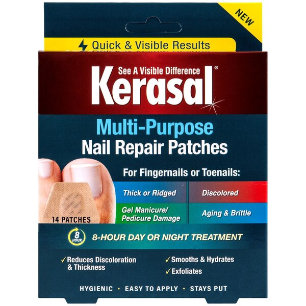 Kerasal Multi-Purpose Nail Repair Patches for Damaged Nails, 8-Hour Treatment Restores Healthy Appearance, 14 Count