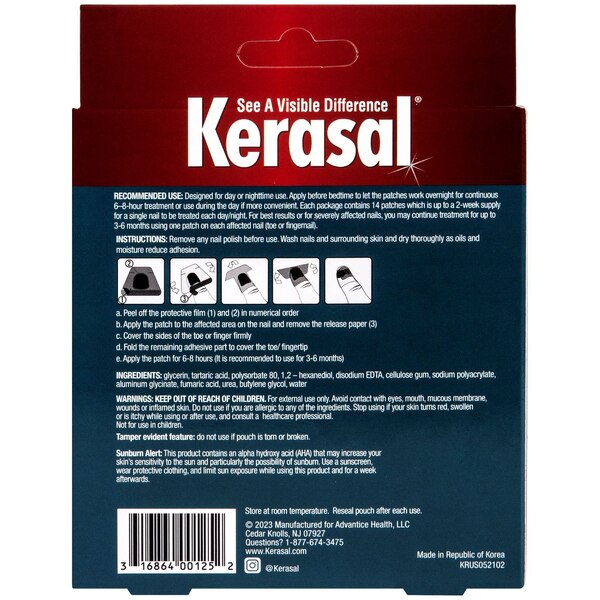 Kerasal Multi-Purpose Nail Repair Patches for Damaged Nails, 8-Hour Treatment Restores Healthy Appearance, 14 Count