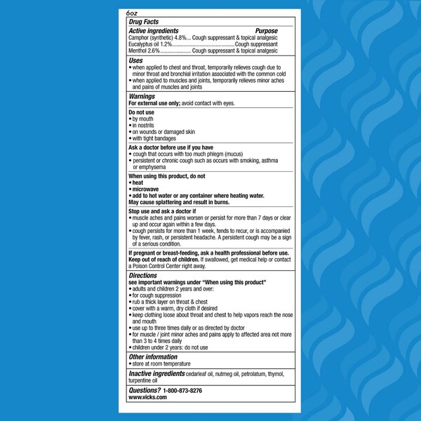 Vicks VapoRub Cough Suppressant Topical Analgesic Ointment