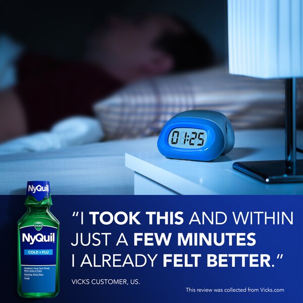 Vicks NyQuil Cold & Flu Relief Liquid, Original Flavor, 12 Fl OZ