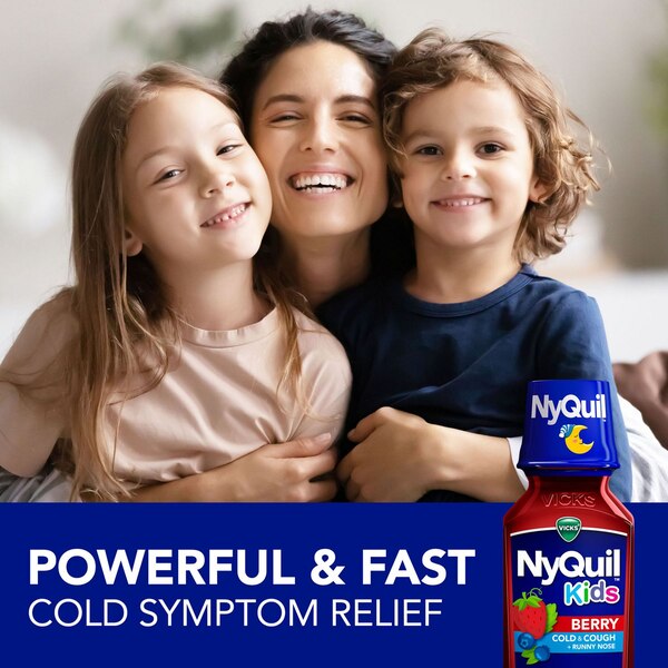 Vicks Children's NyQuil, Nighttime Cold & Cough Multi-Symptom Relief, Berry, 8 FL OZ