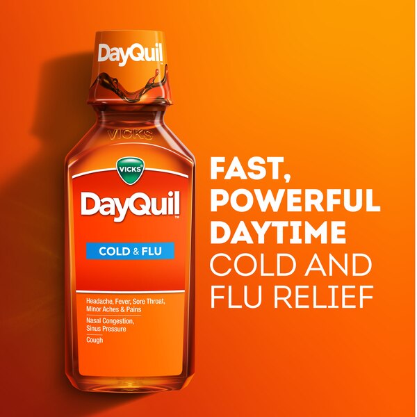 Vicks DayQuil, Non-Drowsy, Daytime Cold & Flu Medicine, 12 OZ