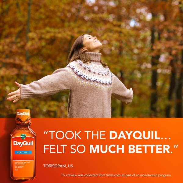 Vicks DayQuil, Non-Drowsy, Daytime Cold & Flu Medicine, 12 OZ