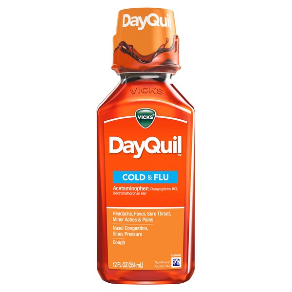 Vicks DayQuil, Non-Drowsy, Daytime Cold & Flu Medicine, 12 OZ