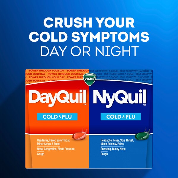 Vicks DayQuil & NyQuil Cough, Cold & Flu Relief LiquiCaps Combo Pack, 48 CT