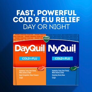 Vicks DayQuil & NyQuil Cough, Cold & Flu Relief LiquiCaps Combo Pack, 48 CT