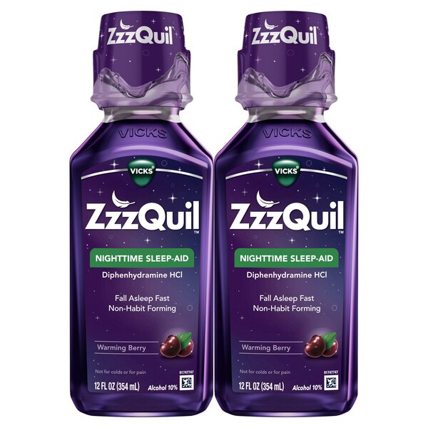 ZzzQuil Nighttime Sleep Aid Liquid, Warming Berry